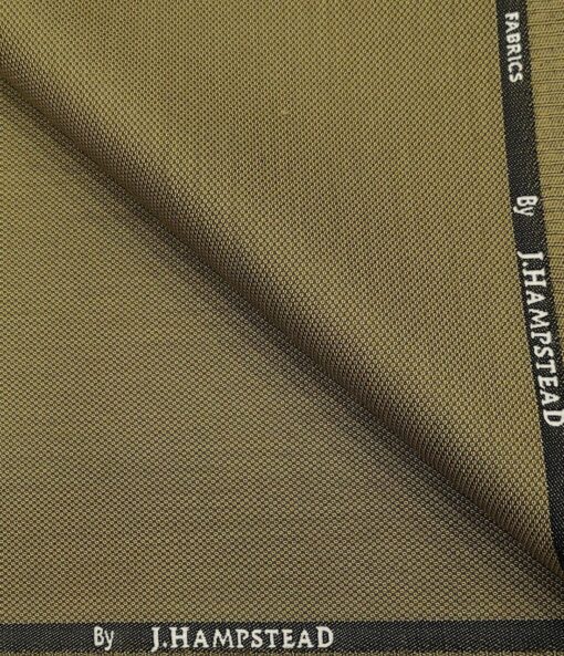 J.Hampstead Men's Polyester Viscose Structured Unstitched Suiting Fabric (Khakhi)