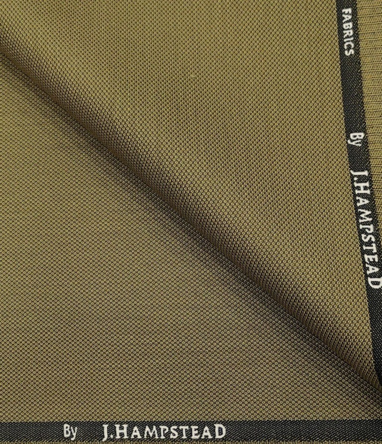 J.Hampstead Men's Polyester Viscose Structured Unstitched Suiting Fabric (Khakhi)