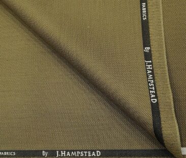 J.Hampstead Men's Polyester Viscose Structured Unstitched Suiting Fabric (Khakhi)