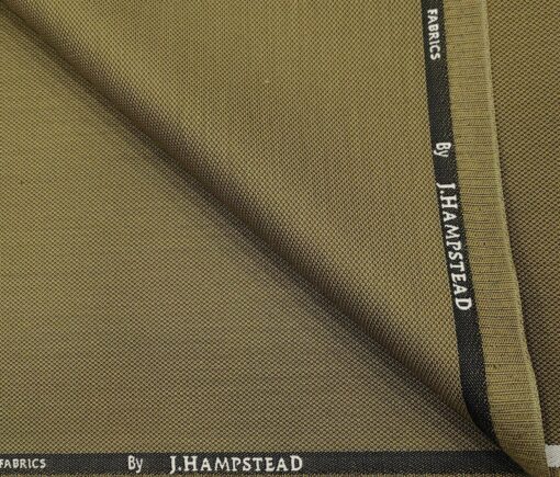 J.Hampstead Men's Polyester Viscose Structured Unstitched Suiting Fabric (Khakhi)