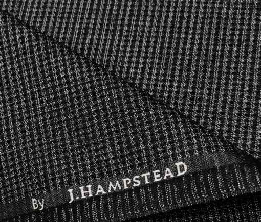 J.Hampstead Men's Polyester Viscose Checks Unstitched Suiting Fabric (Silver Grey)