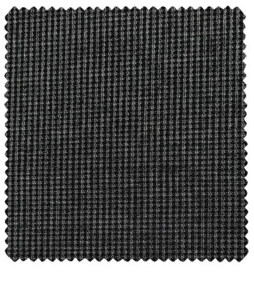 J.Hampstead Men's Polyester Viscose Checks Unstitched Suiting Fabric (Silver Grey)