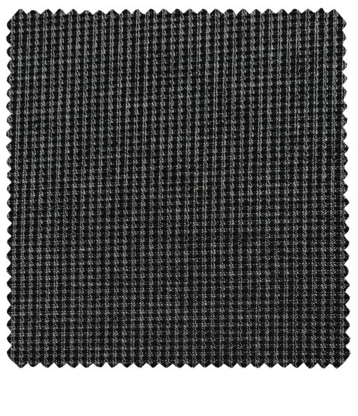 J.Hampstead Men's Polyester Viscose Checks Unstitched Suiting Fabric (Silver Grey)