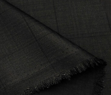 J.Hampstead Men's Terry Rayon Checks Unstitched Suiting Fabric (Black)