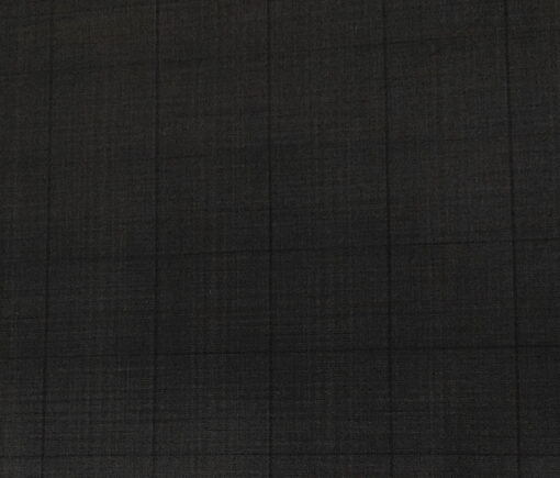 J.Hampstead Men's Terry Rayon Checks Unstitched Suiting Fabric (Black)
