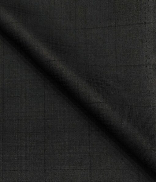 J.Hampstead Men's Terry Rayon Checks Unstitched Suiting Fabric (Black)