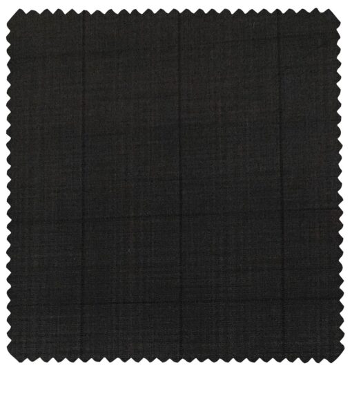 J.Hampstead Men's Terry Rayon Checks Unstitched Suiting Fabric (Black)