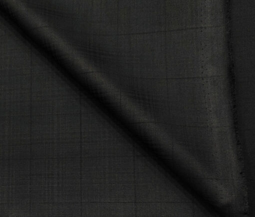 J.Hampstead Men's Terry Rayon Checks Unstitched Suiting Fabric (Black)