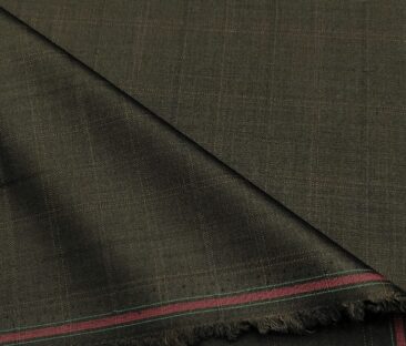 J.Hampstead Men's Terry Rayon Checks Unstitched Suiting Fabric (Dark Carob Brown)