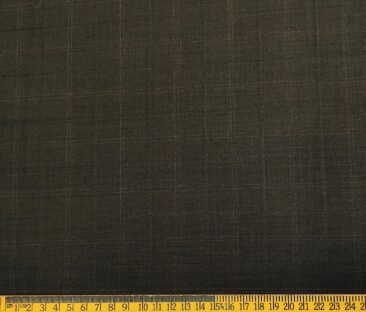 J.Hampstead Men's Terry Rayon Checks Unstitched Suiting Fabric (Dark Carob Brown)