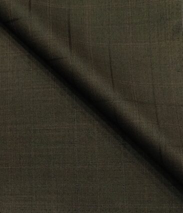 J.Hampstead Men's Terry Rayon Checks Unstitched Suiting Fabric (Dark Carob Brown)