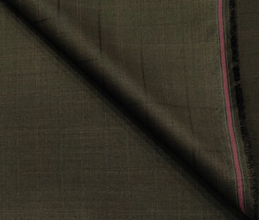 J.Hampstead Men's Terry Rayon Checks Unstitched Suiting Fabric (Dark Carob Brown)