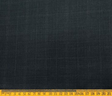 J.Hampstead Men's Terry Rayon Checks Unstitched Suiting Fabric (Dark Blue)