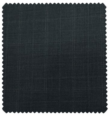 J.Hampstead Men's Terry Rayon Checks Unstitched Suiting Fabric (Dark Blue)