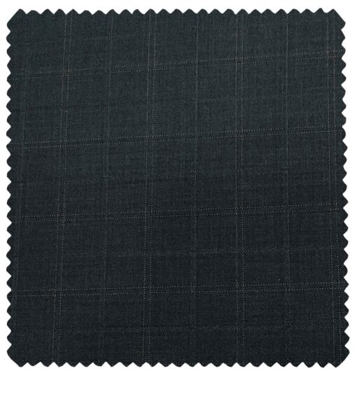 J.Hampstead Men's Terry Rayon Checks Unstitched Suiting Fabric (Dark Blue)