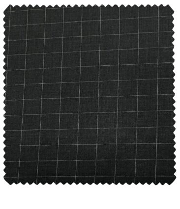 J.Hampstead Men's Terry Rayon Checks Unstitched Suiting Fabric (Dark Grey)