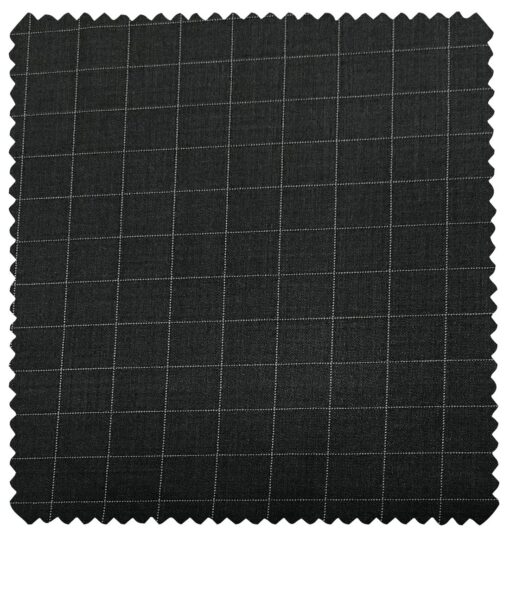 J.Hampstead Men's Terry Rayon Checks Unstitched Suiting Fabric (Dark Grey)