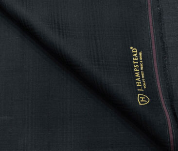 J.Hampstead Men's Terry Rayon Checks Unstitched Suiting Fabric (Dark Navy Blue)
