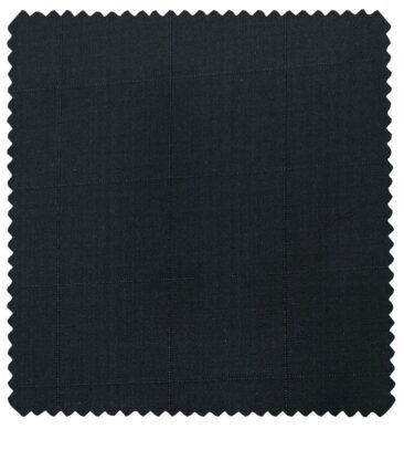 J.Hampstead Men's Terry Rayon Checks Unstitched Suiting Fabric (Dark Navy Blue)