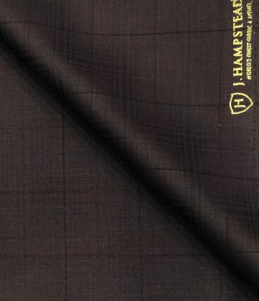 J.Hampstead Men's Terry Rayon Checks Unstitched Suiting Fabric (Dark Wine)