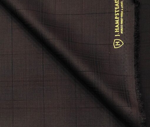 J.Hampstead Men's Terry Rayon Checks Unstitched Suiting Fabric (Dark Wine)