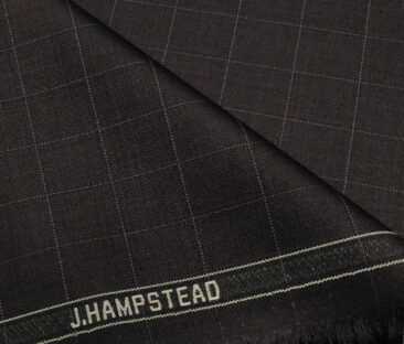 J.Hampstead Men's Terry Rayon Checks Unstitched Suiting Fabric (Dark Wine)