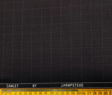 J.Hampstead Men's Terry Rayon Checks Unstitched Suiting Fabric (Dark Wine)