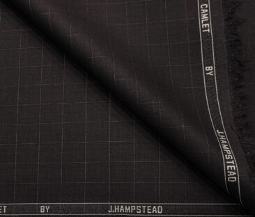 J.Hampstead Men's Terry Rayon Checks Unstitched Suiting Fabric (Dark Wine)