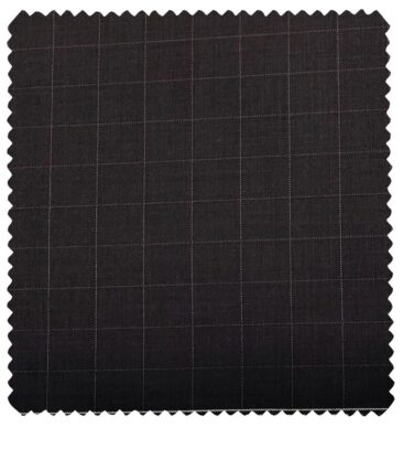 J.Hampstead Men's Terry Rayon Checks Unstitched Suiting Fabric (Dark Wine)