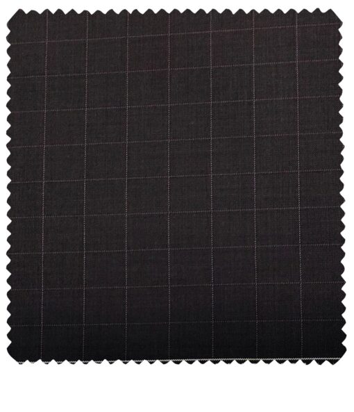 J.Hampstead Men's Terry Rayon Checks Unstitched Suiting Fabric (Dark Wine)