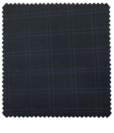 J.Hampstead Men's Terry Rayon Checks Unstitched Suiting Fabric (Black)