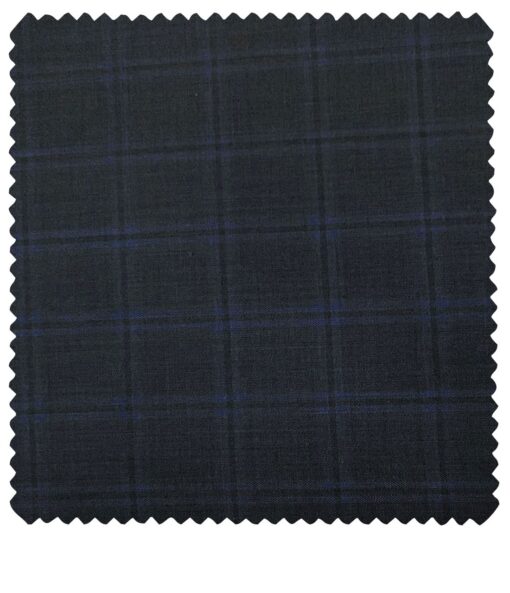 J.Hampstead Men's Terry Rayon Checks Unstitched Suiting Fabric (Black)