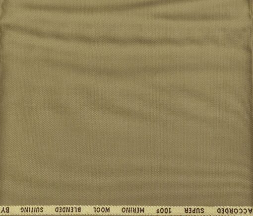Cadini Italy Men's Wool Structured  Super 100's Unstitched Trouser or Modi Jacket Fabric (Khakhi