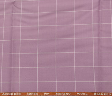 Cadini Italy Men's Wool Checks  Super 90's Unstitched Trouser or Modi Jacket Fabric (Pink