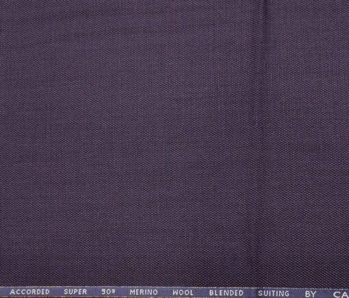 Cadini Italy Men's Wool Structured  Super 90's Unstitched Trouser or Modi Jacket Fabric (Dark Purple