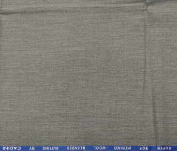 Cadini Italy Men's Wool Structured  Super 90's Unstitched Trouser or Modi Jacket Fabric (Light Grey
