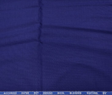 Cadini Italy Men's Wool Structured  Super 90's Unstitched Trouser or Modi Jacket Fabric (Royal Blue