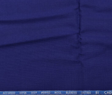 Cadini Italy Men's Wool Structured  Super 100's Unstitched Trouser or Modi Jacket Fabric (Royal Blue