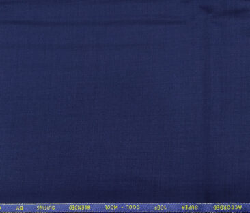 Cadini Italy Men's Wool Solids  Super 100's Unstitched Trouser or Modi Jacket Fabric (Dark Purplish Blue