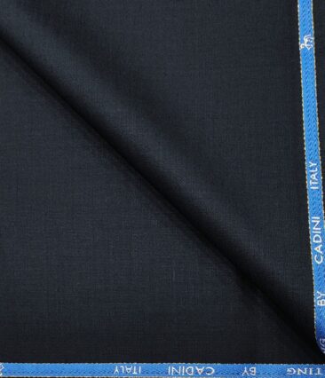Cadini Italy Men's Wool Solids  Super 90's Unstitched Trouser or Modi Jacket Fabric (Dark Navy Blue