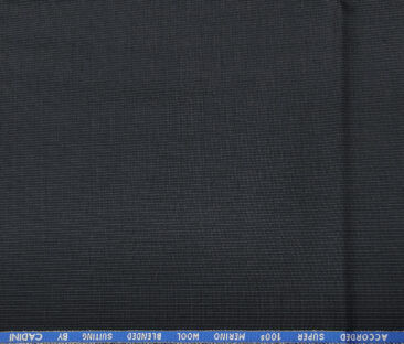 Cadini Italy Men's Wool Striped  Super 100's Unstitched Trouser or Modi Jacket Fabric (Dark Blue