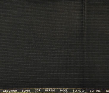 Cadini Italy Men's Wool Striped Super 90's Unstitched Trouser or Modi Jacket Fabric (Black
