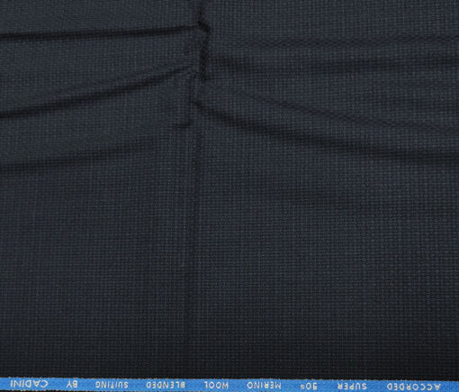 Cadini Italy Men's Wool Jacquard  Super 90's Unstitched Trouser or Modi Jacket Fabric (Dark Blue