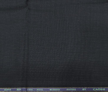 Cadini Italy Men's Wool Striped Super 90's Unstitched Trouser or Modi Jacket Fabric (Dark Blue