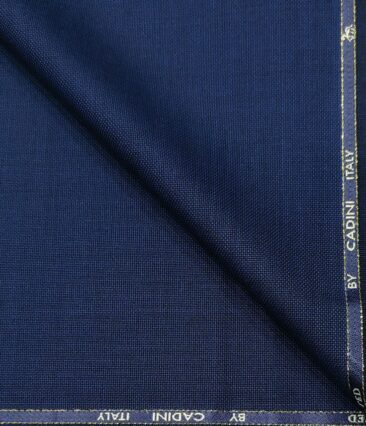 Cadini Italy Men's Wool Structured  Unstitched Trouser or Modi Jacket Fabric (Dark Royal Blue