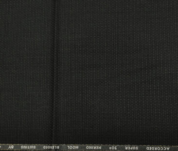 Cadini Italy Men's Wool Jacquard  Super 90's Unstitched Trouser or Modi Jacket Fabric (Black