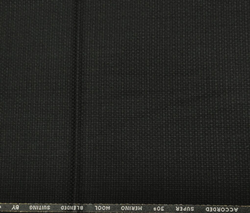 Cadini Italy Men's Wool Jacquard  Super 90's Unstitched Trouser or Modi Jacket Fabric (Black