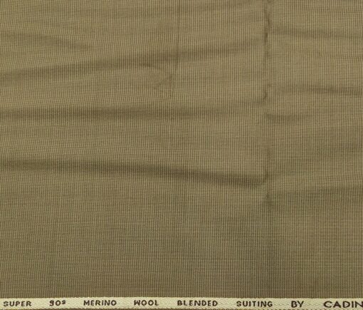Cadini Italy Men's Wool Structured  Super 90's Unstitched Trouser or Modi Jacket Fabric (Khakhi