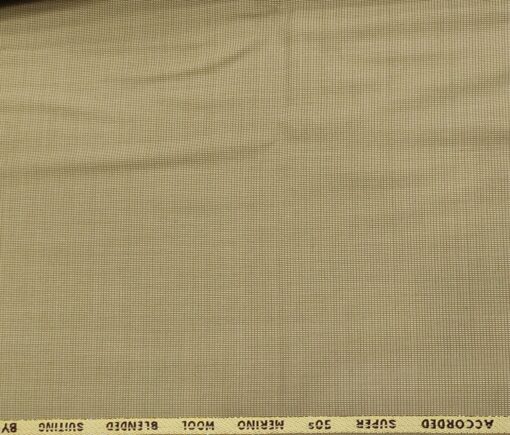 Cadini Italy Men's Wool Structured  Super 90's Unstitched Trouser or Modi Jacket Fabric (Tan Beige