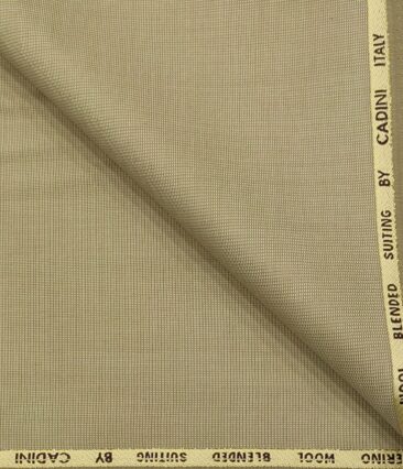 Cadini Italy Men's Wool Structured  Super 90's Unstitched Trouser or Modi Jacket Fabric (Tan Beige